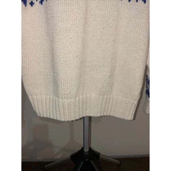 GH Bass Sweater Vintage Large Cotton/ramie Mix Snowflake Design - Picture 13 of 14